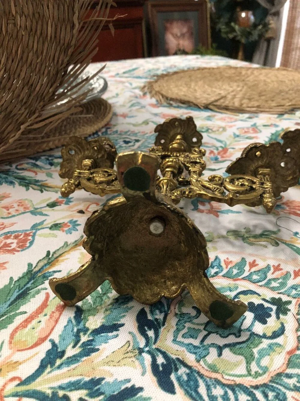 2 Vintage Brass 3 candle candlelabra